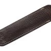 Aston Leather Single Slip Pen Pouch - Dark Brown
