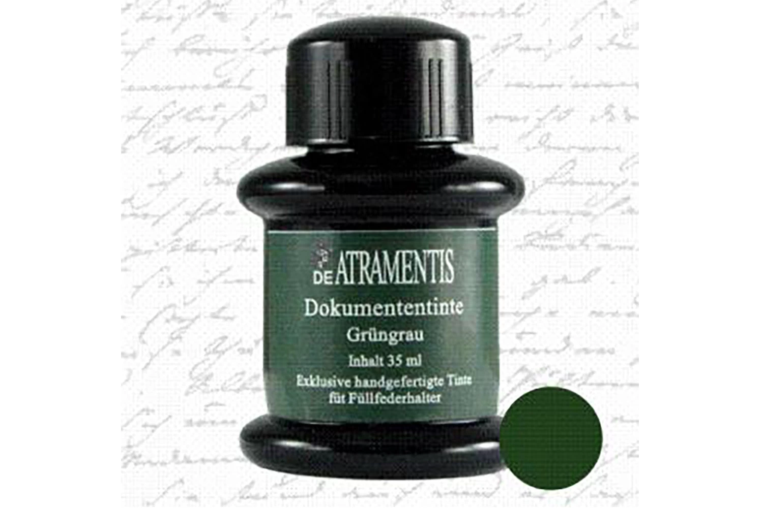 De Atramentis Document Ink Green Grey - 45ml Bottled Ink - Image 2