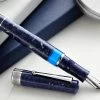 Delta Lapis Blue Celluloid Fountain Pen - Palladium (Limited Edition)