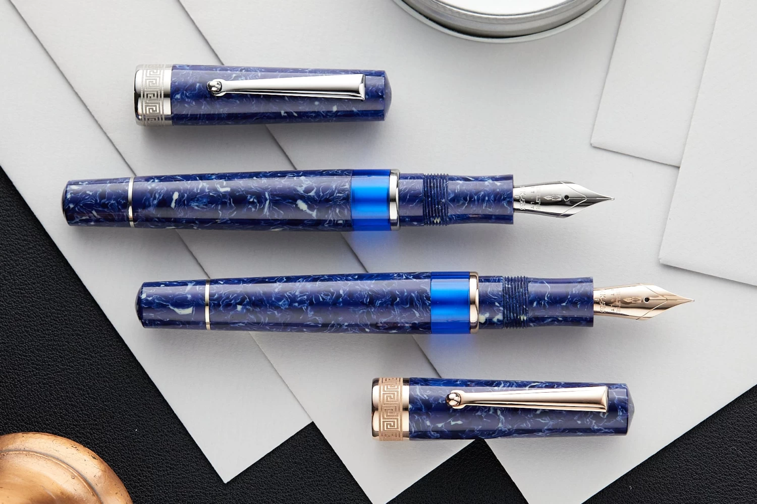 Delta Lapis Blue Celluloid Fountain Pen - Rosegold (Limited Edition) - Image 10
