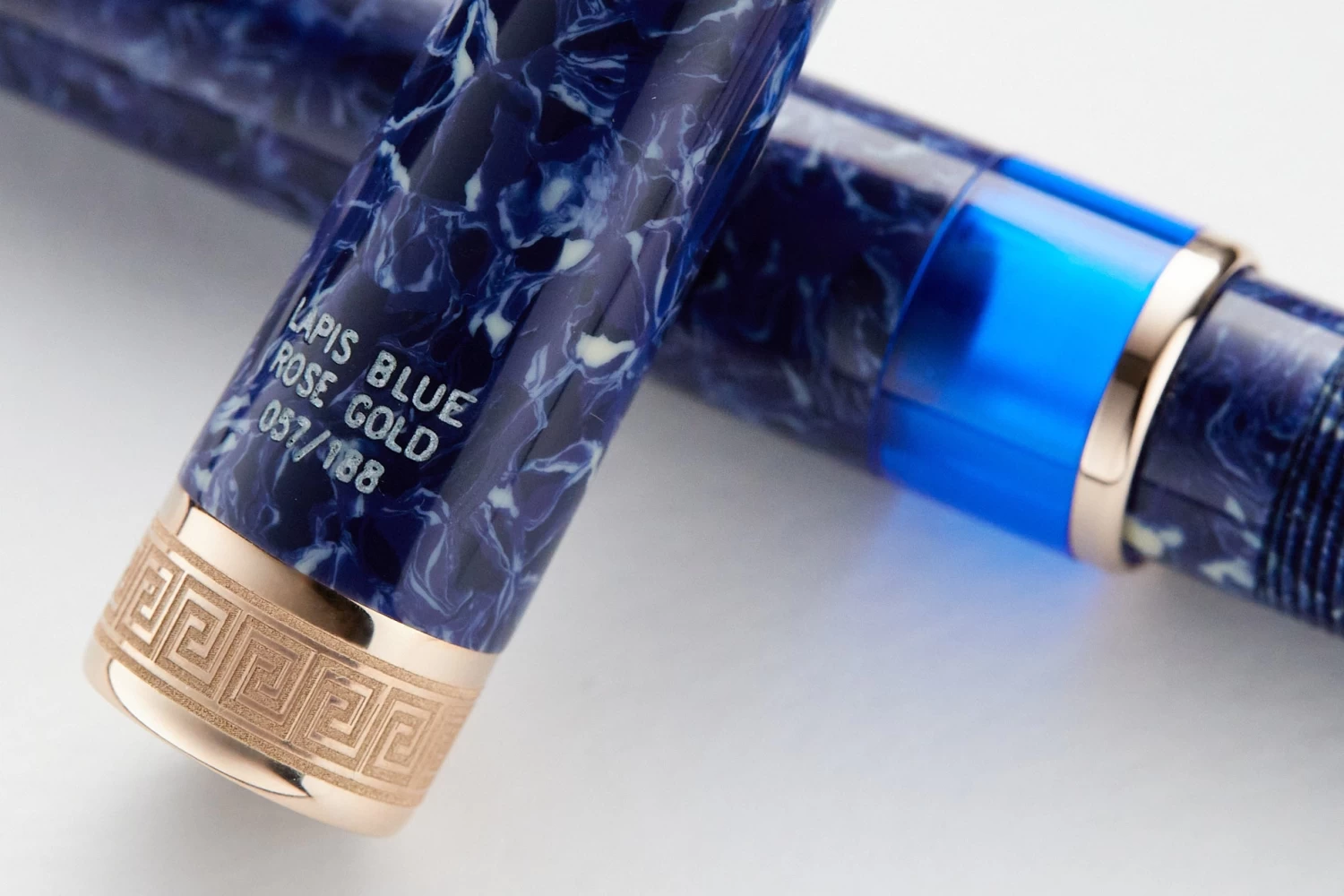 Delta Lapis Blue Celluloid Fountain Pen - Rosegold (Limited Edition) - Image 6