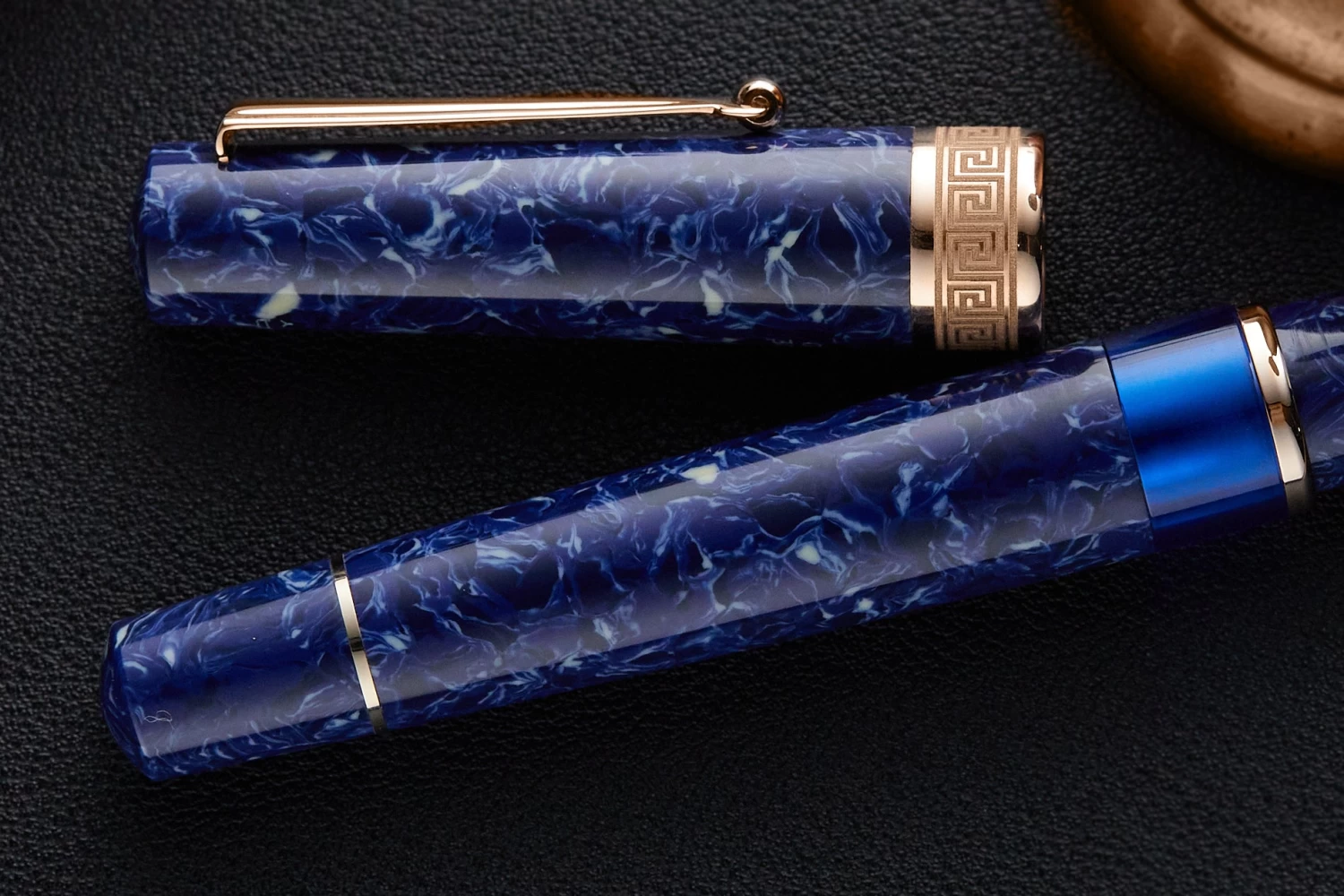 Delta Lapis Blue Celluloid Fountain Pen - Rosegold (Limited Edition) - Image 8