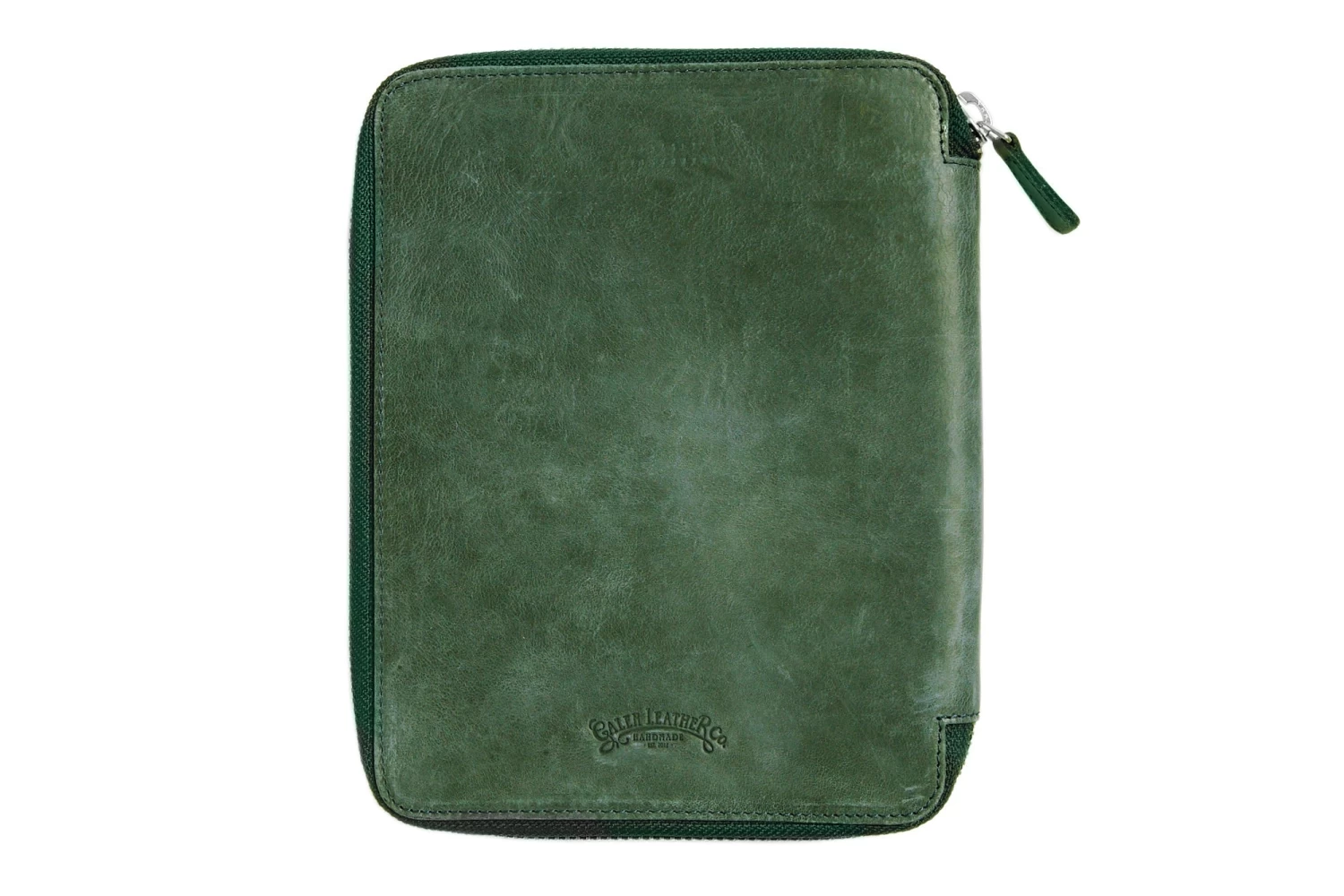 Galen Leather Zippered A5 Notebook Folio - Crazy Horse Forest Green - Image 3
