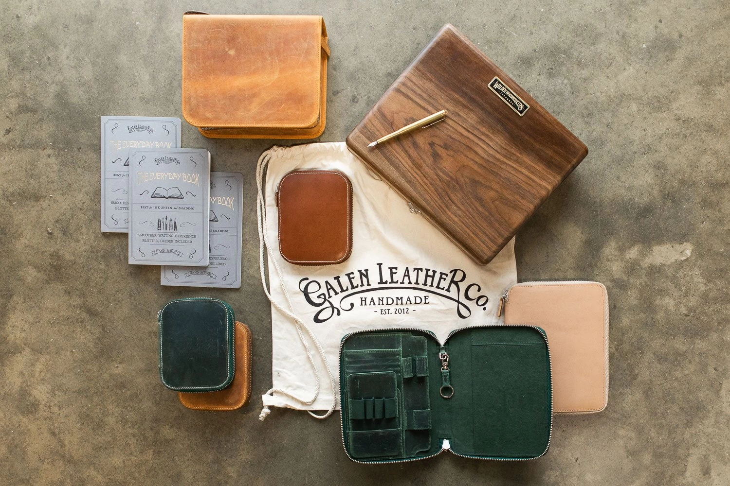 Galen Leather Zippered A5 Notebook Folio - Crazy Horse Forest Green - Image 8