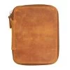 Galen Leather Zippered 10 Slot Pen Case - Crazy Horse Brown