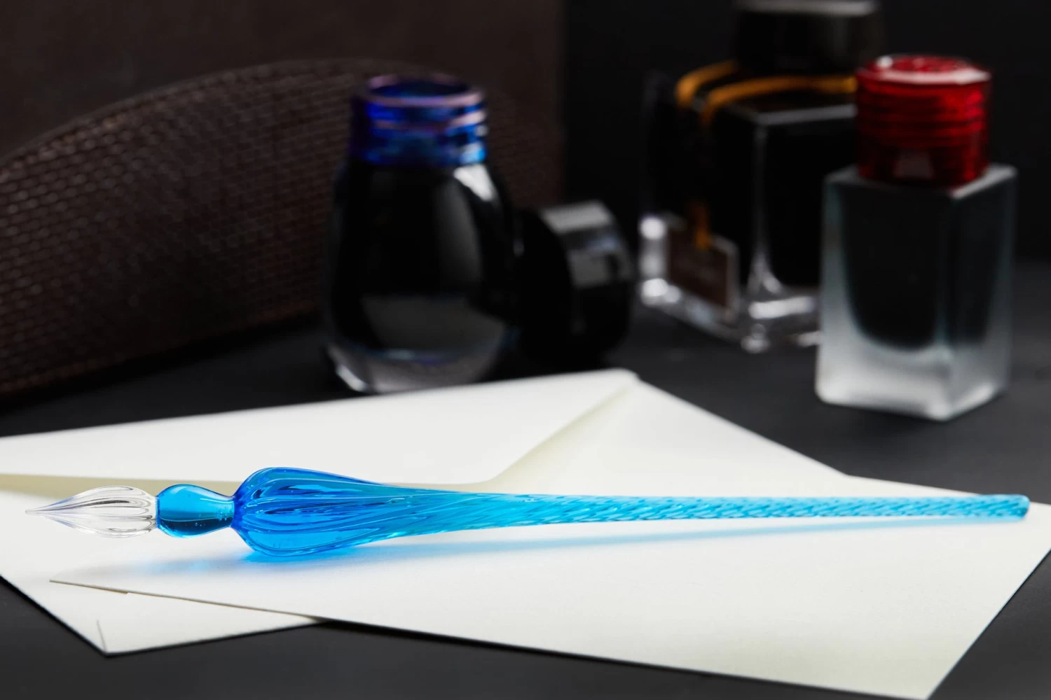 Herbin Round Glass Dip Pen - Blue - Image 2