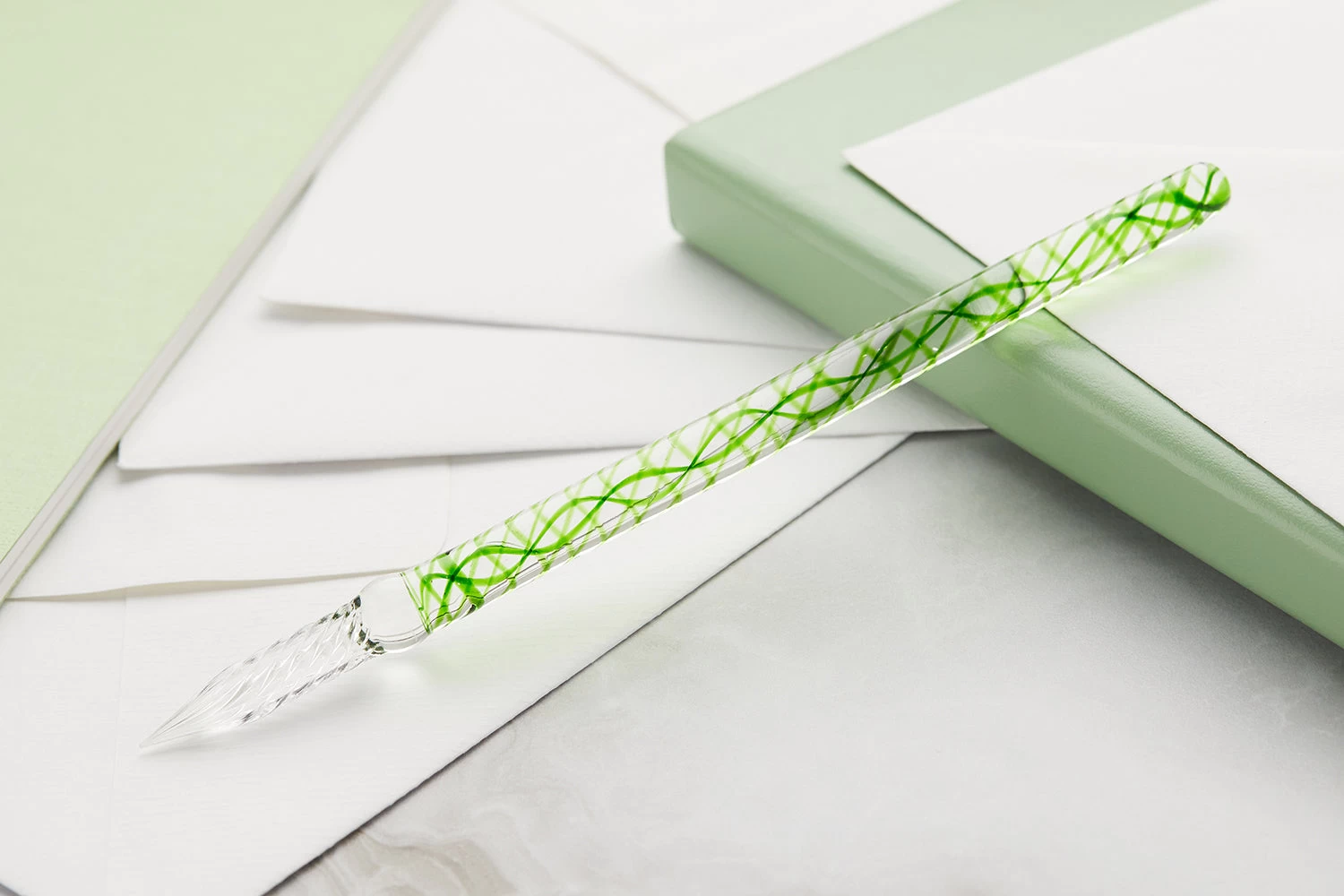 Herbin Straight Glass Dip Pen - Vert Pre - Image 2