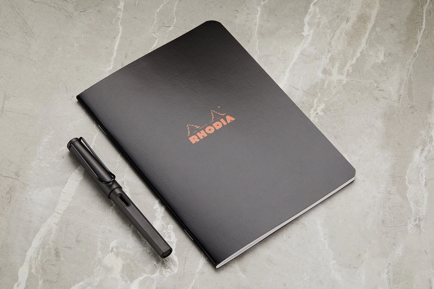 Rhodia Classic Side Staplebound A5 Notebook - Black, Lined - Image 3