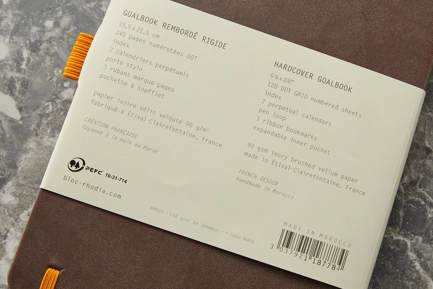 Rhodia Goalbook Dot Grid A5 Hardcover Journal - Chocolate (Ivory Paper) - Image 11