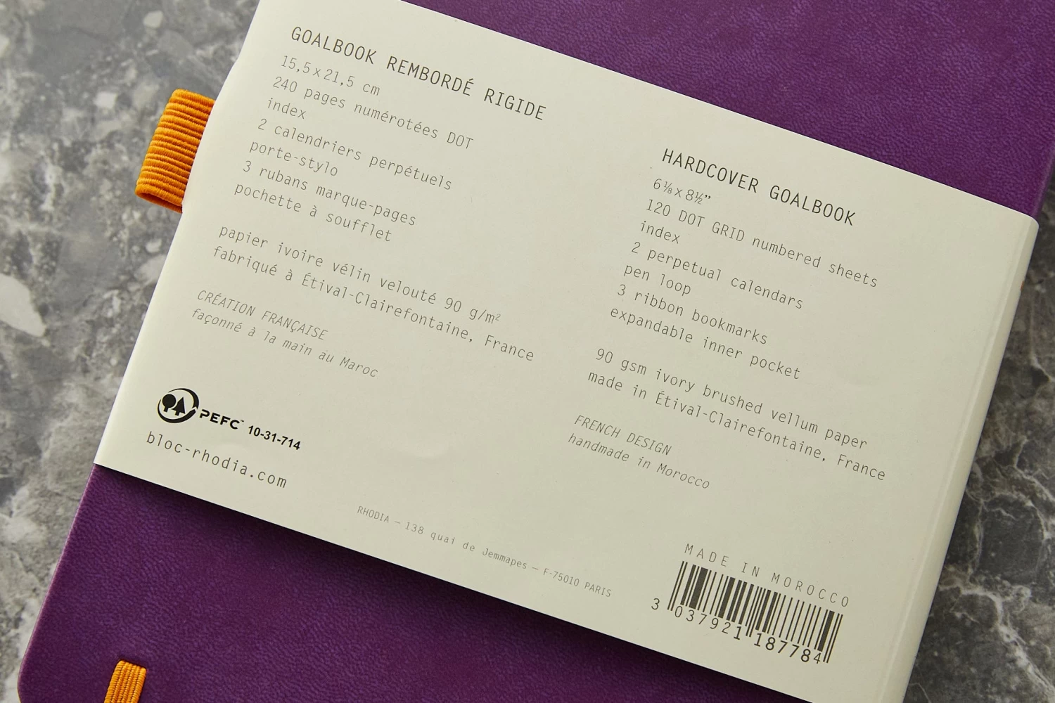 Rhodia Goalbook Dot Grid A5 Hardcover Journal - Purple (Ivory Paper) - Image 11