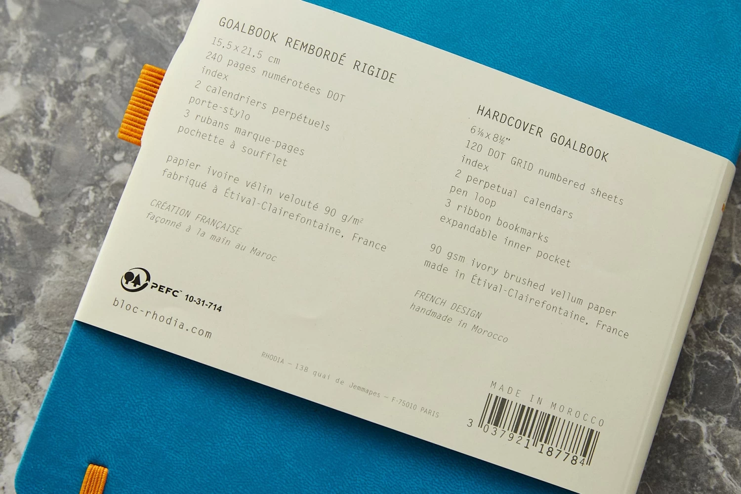 Rhodia Goalbook Dot Grid A5 Hardcover Journal - Turquoise (Ivory Paper) - Image 11