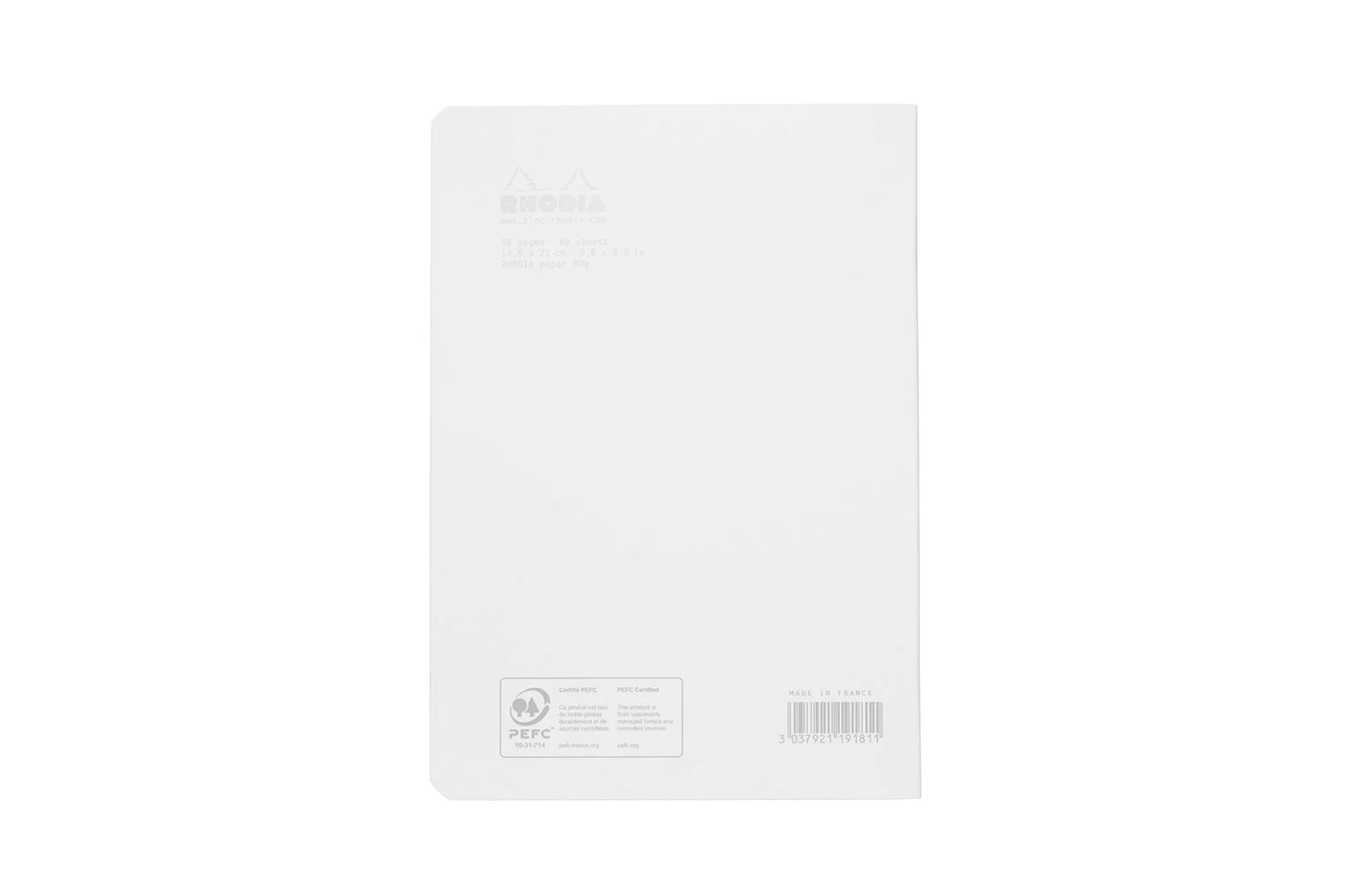 Rhodia Classic Side Staplebound A5 Notebook - Ice White, Lined - Image 6