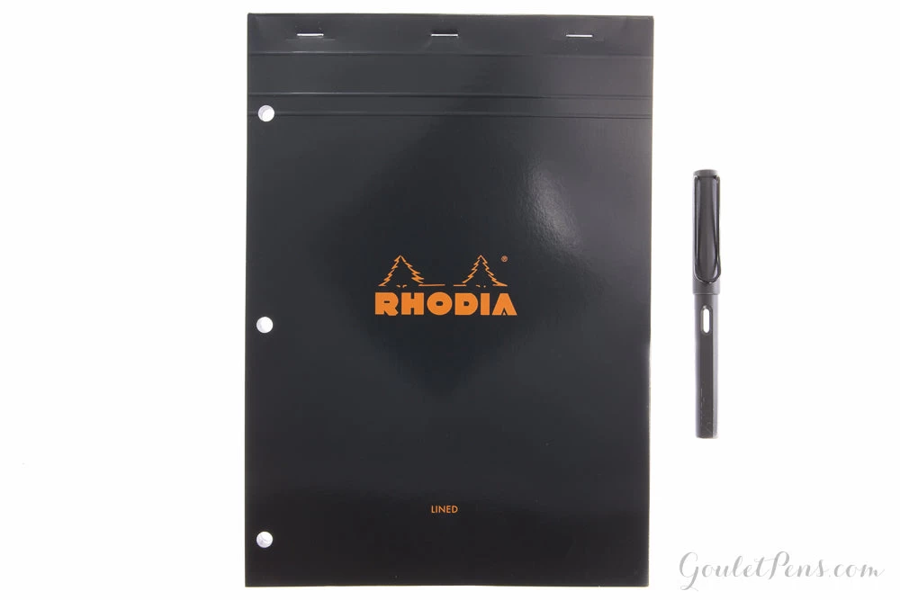 Rhodia No. 18 A4 Notepad - Black, Lined With 3-Hole Punch - Image 3