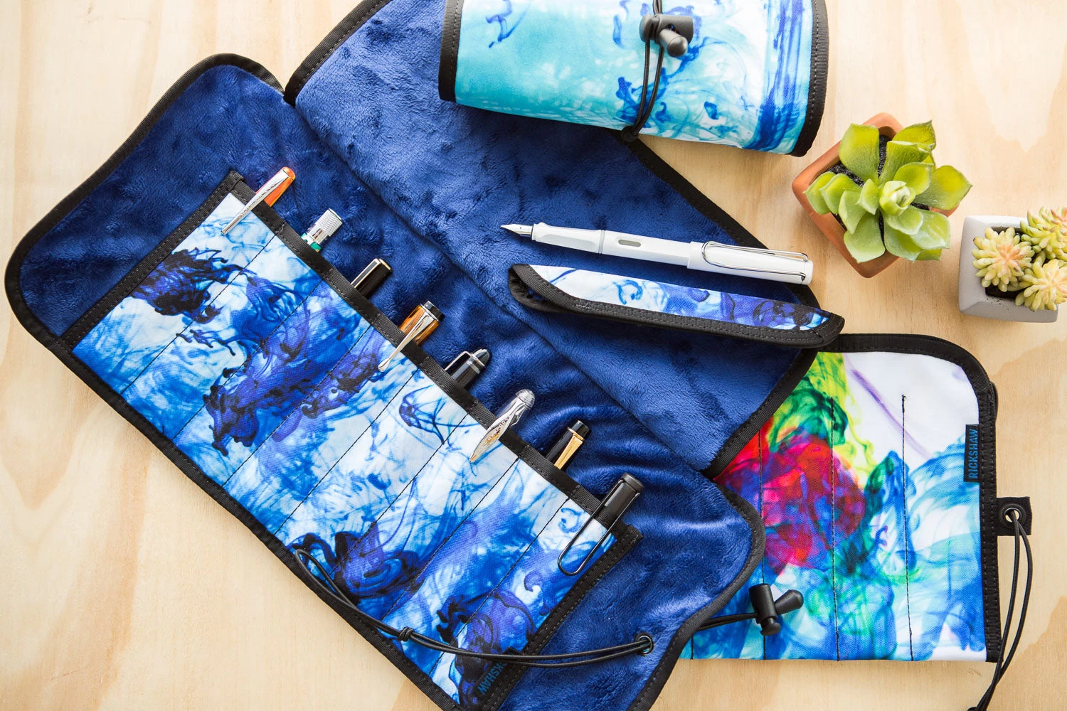 Rickshaw Bagworks Deluxe 8-Pen Roll - Inky Blue - Image 7