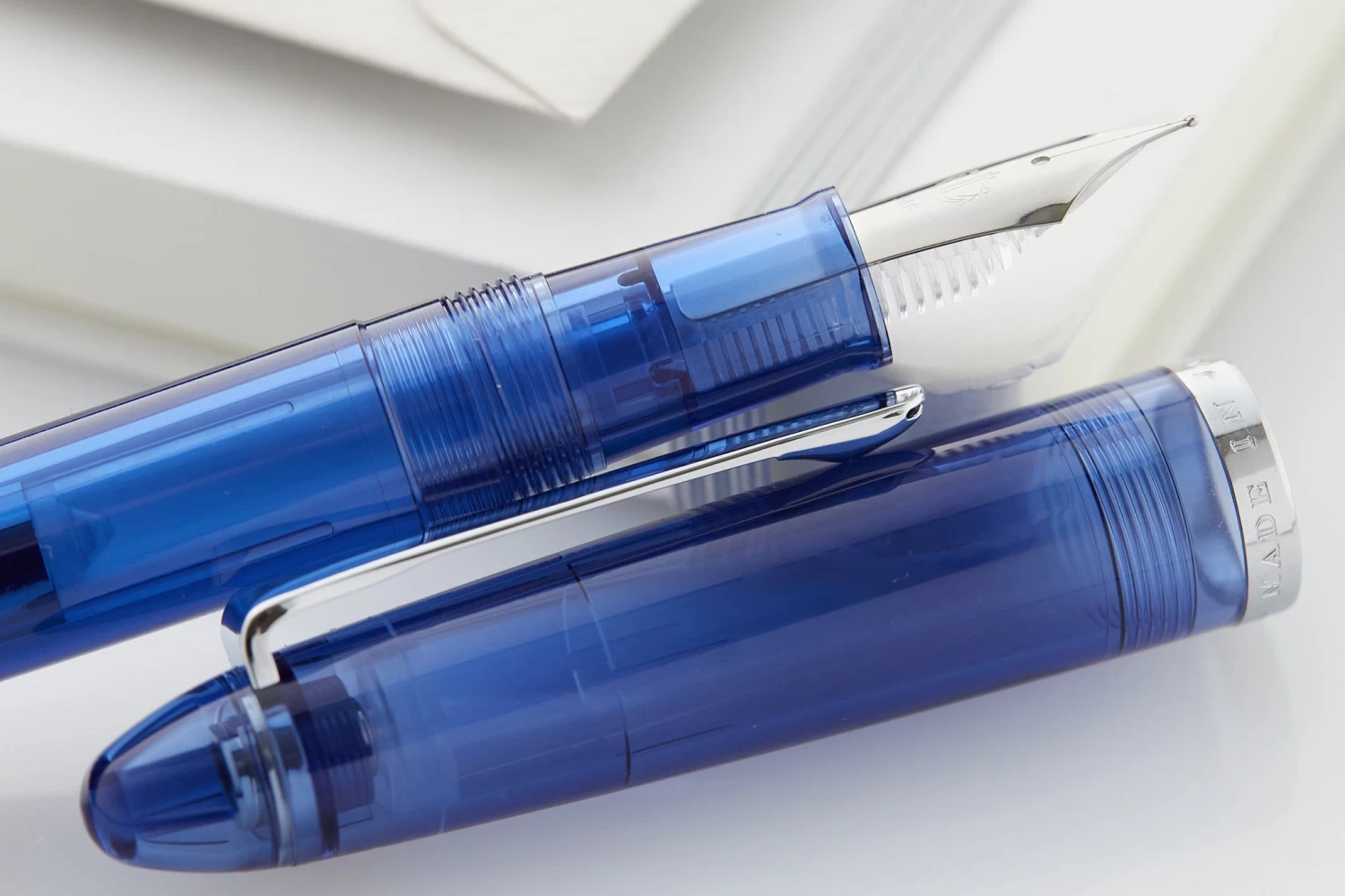 Sailor Compass 1911 Fountain Pen - Transparent Blue - Image 9