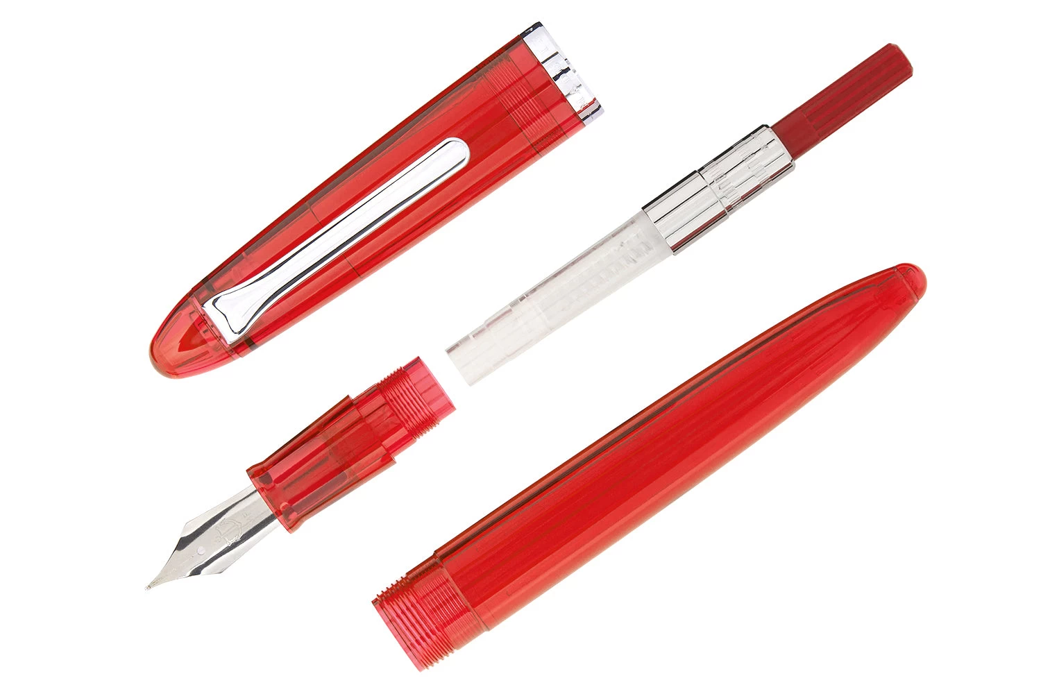 Sailor Compass 1911 Fountain Pen - Transparent Red - Image 3