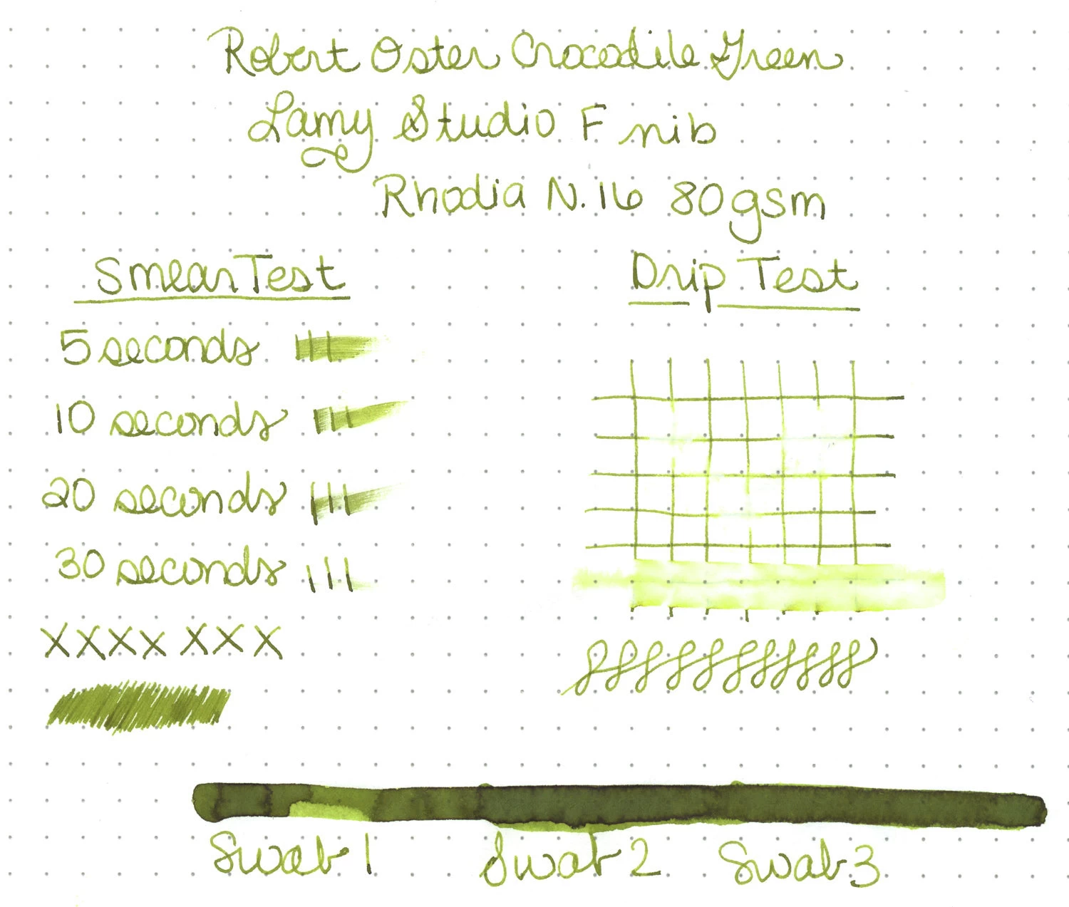 Robert Oster Crocodile Green - 50ml Bottled Ink - Image 2