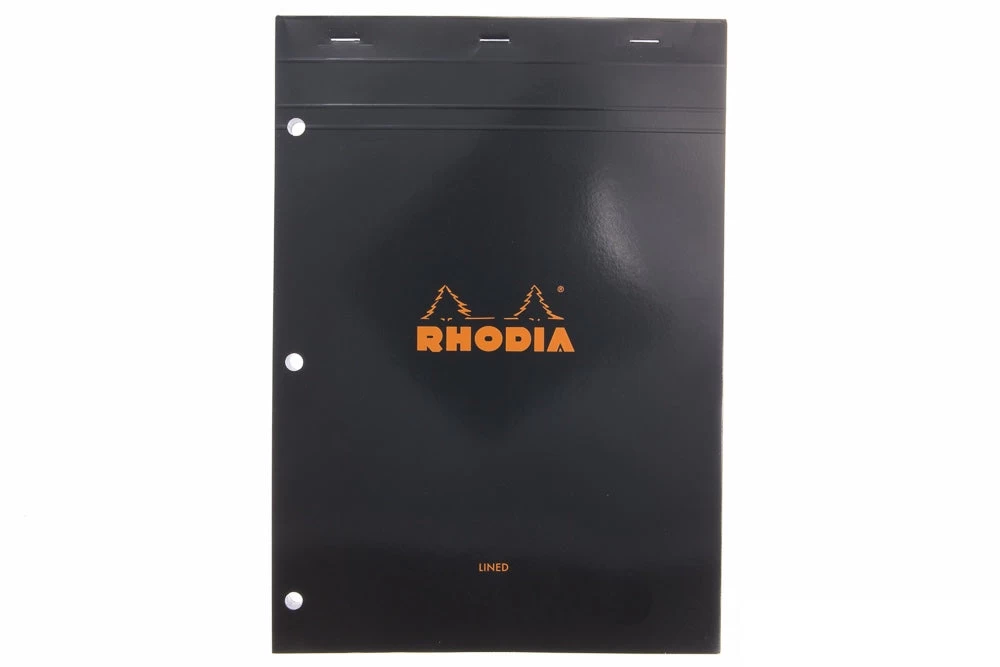 Rhodia No. 18 A4 Notepad - Black, Lined With 3-Hole Punch - Image 5